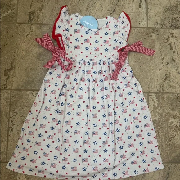 NWT Size 8 Classic Whimsy Flag Print Avery Dress - Picture 1 of 3